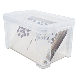 Advantus Super Stacker Storage Boxes, Hold 500 4 x 6 Cards, Plastic, Clear (AVT40305)