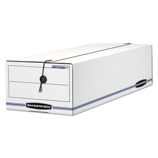 Bankers Box® LIBERTY Check and Form Boxes, 9" x 24.25" x 7.5", White/Blue, 12/Carton (FEL00018)