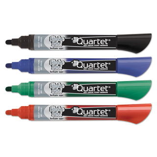 Quartet® Premium Glass Board Dry Erase Marker, Broad Bullet Tip, Assorted Colors, 4/Pack (QRT79552)