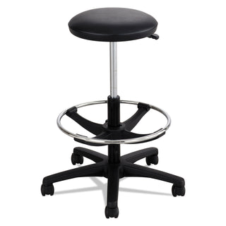 Safco® Extended-Height Lab Stool, 32" Seat Height, Supports up to 250 lbs., Black Seat/Black Back, Black Base (SAF3436BL)