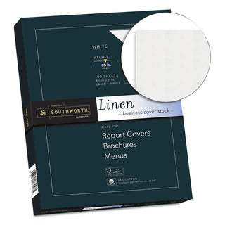 Southworth® 25% Cotton Linen Cover Stock, 65lb, 8.5 x 11, 100/Pack (SOUZ550CK)