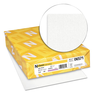 Neenah Paper CLASSIC Laid Stationery, 97 Bright, 24 lb, 8.5 x 11, Solar White, 500/Ream (NEE06571)