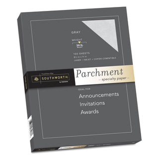 Southworth® Parchment Specialty Paper, 24 lb, 8.5 x 11, Gray, 100/Pack (SOUP974CK336)