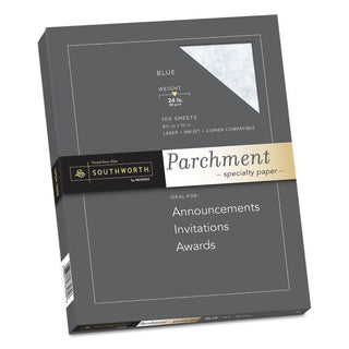 Southworth® Parchment Specialty Paper, 24 lb, 8.5 x 11, Blue, 100/Pack (SOUP964CK336)
