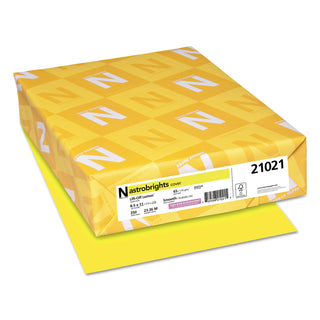 Astrobrights® Color Cardstock, 65 lb, 8.5 x 11, Lift-Off Lemon, 250/Pack (WAU21021)