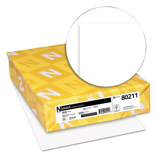 Neenah Paper Exact Vellum Bristol Cover Stock, 94 Bright, 67lb, 8.5 x 11, White, 250/Pack (WAU80211)