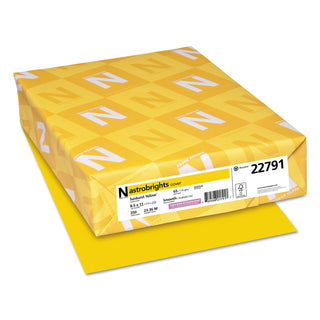 Astrobrights® Color Cardstock, 65 lb, 8.5 x 11, Sunburst Yellow, 250/Pack (WAU22791)