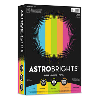 Astrobrights® Color Paper -"Bright" Assortment, 24lb, 8.5 x 11, Assorted Bright Colors, 500/Ream (WAU99608)