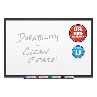 Quartet® Classic Porcelain Magnetic Whiteboard, 96 x 48, Black Aluminum Frame (QRT2548B)