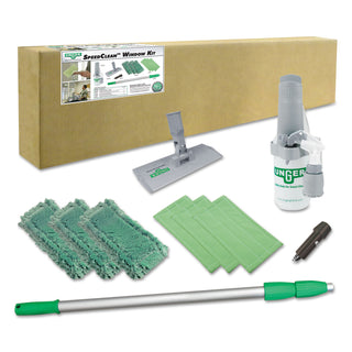 Unger® Indoor Window Cleaning Kit, Aluminum, 72" Extension Pole With 8" Pad Holder (UNGCK053)