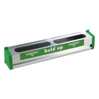 Unger® Hold Up Aluminum Tool Rack, 18w x 3.5d x 3.5h, Aluminum/Green (UNGHU45) (HU450UNGER)