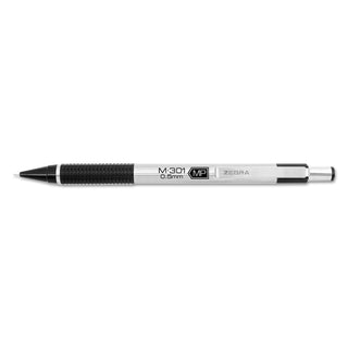 Zebra® M-301 Mechanical Pencil, 0.5 mm, HB (#2.5), Black Lead, Steel/Black Accents Barrel, Dozen (ZEB54010)
