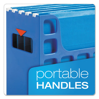 Pendaflex® Desktop File w/Hanging Folders, Letter, Plastic, 12 1/4 x 6 x 9 1/2, Blue (ESS23011)