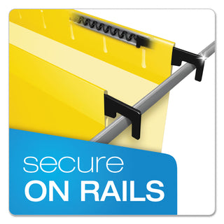 Pendaflex® SureHook Hanging Folders, Letter Size, 1/5-Cut Tab, Yellow, 20/Box (ESS615215YEL)
