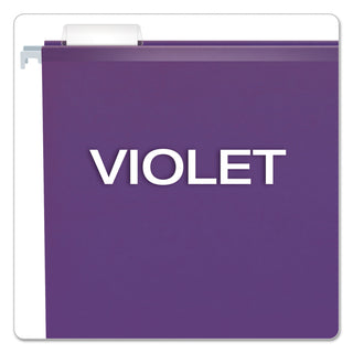 Pendaflex® Colored Reinforced Hanging Folders, Letter Size, 1/5-Cut Tab, Violet, 25/Box (ESS415215VIO)