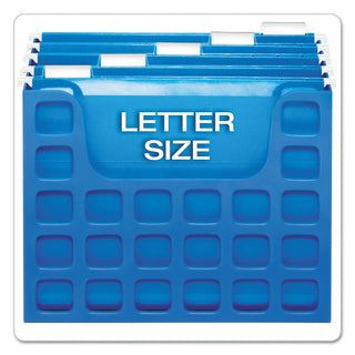 Pendaflex® Desktop File w/Hanging Folders, Letter, Plastic, 12 1/4 x 6 x 9 1/2, Blue (ESS23011)