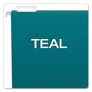 Pendaflex® Colored Hanging Folders, Letter Size, 1/5-Cut Tab, Teal, 25/Box (ESS81614)
