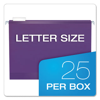 Pendaflex® Colored Reinforced Hanging Folders, Letter Size, 1/5-Cut Tab, Violet, 25/Box (ESS415215VIO)