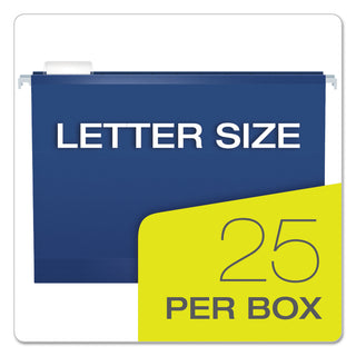 Pendaflex® Colored Reinforced Hanging Folders, Letter Size, 1/5-Cut Tab, Navy, 25/Box (ESS415215NAV)