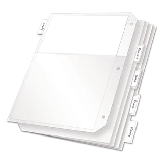 Cardinal® Poly Ring Binder Pockets, 11 x 8.5, Clear, 5/Pack (CRD84010)
