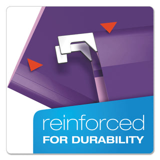 Pendaflex® Colored Reinforced Hanging Folders, Letter Size, 1/5-Cut Tab, Violet, 25/Box (ESS415215VIO)