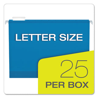 Pendaflex® Colored Reinforced Hanging Folders, Letter Size, 1/5-Cut Tab, Blue, 25/Box (ESS415215BLU)