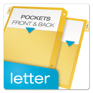 Cardinal® Poly Ring Binder Pockets, 11 x 8 1/2, Letter, Assorted Colors, 5/Pack (CRD84009)