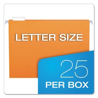 Pendaflex® Colored Hanging Folders, Letter Size, 1/5-Cut Tab, Orange, 25/Box (ESS81607)