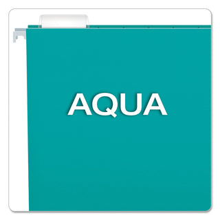 Pendaflex® Colored Hanging Folders, Letter Size, 1/5-Cut Tab, Aqua, 25/Box (ESS81616)