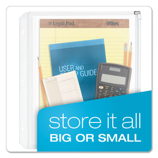 Cardinal® Expanding Zipper Binder Pockets, 11 x 8 1/2, Clear, 3/Pack (CRD14201)