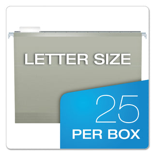 Pendaflex® Colored Reinforced Hanging Folders, Letter Size, 1/5-Cut Tab, Gray, 25/Box (ESS415215GRA)