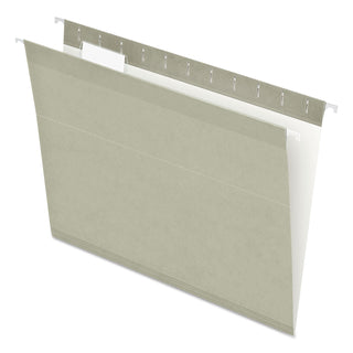 Pendaflex® Colored Reinforced Hanging Folders, Letter Size, 1/5-Cut Tab, Gray, 25/Box (ESS415215GRA)