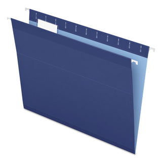 Pendaflex® Colored Reinforced Hanging Folders, Letter Size, 1/5-Cut Tab, Navy, 25/Box (ESS415215NAV)