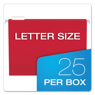 Pendaflex® Colored Hanging Folders, Letter Size, 1/5-Cut Tab, Red, 25/Box (ESS81608)