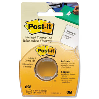 Post-it® Labeling and Cover-Up Tape, Non-Refillable, 1" x 700" Roll (MMM658)