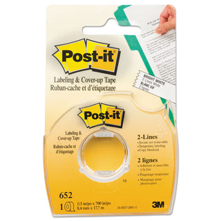 Post-it® Labeling and Cover-Up Tape, Non-Refillable, 1/3" x 700" Roll (MMM652)