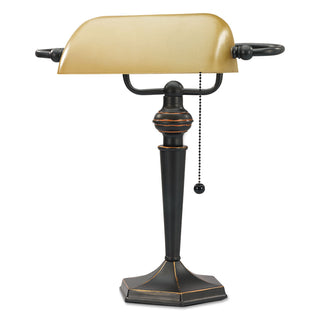 Alera® Traditional Banker's Lamp, 10"w x 13.38"d x 16"h, Antique Bronze (ALELMP537BZ)