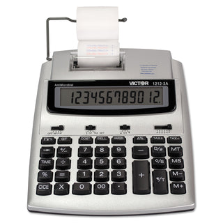 Victor® 1212-3A Twelve Digit Two Color Portable Print/Display Calculator (VCT1212-3A)