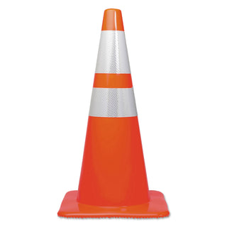 Tatco Traffic Cone, 28h x 14w x 14d, Orange/Silver (TCO25900)