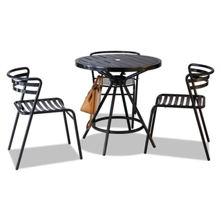 Safco® CoGo Tables, Steel, Round, 30" Diameter x 29 1/2" High, Black (SAF4361BL)