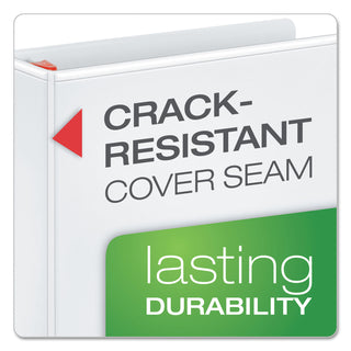 Cardinal® XtraLife ClearVue Non-Stick Locking Slant-D Ring Binder, 3 Rings, 3" Capacity, 11 x 8.5, White (CRD26330)
