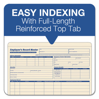 TOPS™ Employee Record Master File Jacket, Straight Tab, Letter Size, Manila, 20/Pack (TOP3280)