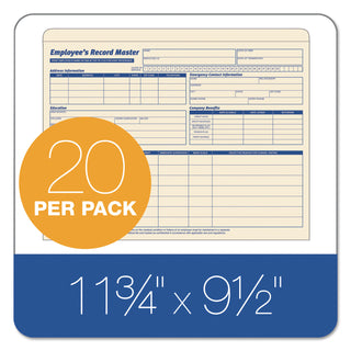 TOPS™ Employee Record Master File Jacket, Straight Tab, Letter Size, Manila, 20/Pack (TOP3280)