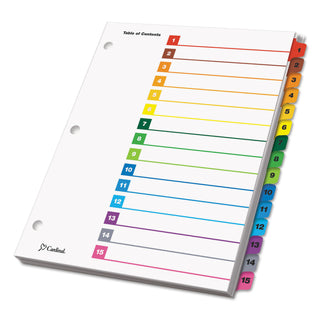 Cardinal® OneStep Printable Table of Contents and Dividers, 15-Tab, 1 to 15, 11 x 8.5, White, 1 Set (CRD61518)
