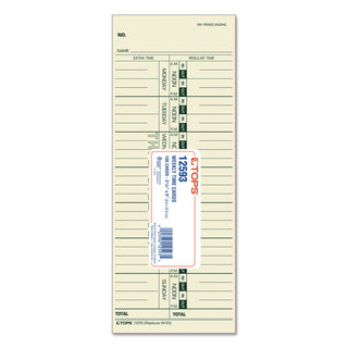 TOPS™ Time Clock Cards, Replacement for 10-800292/M-33, One Side, 3.5 x 9, 100/Pack (TOP12593)