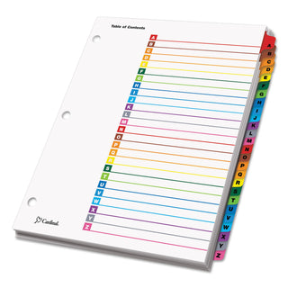 Cardinal® OneStep Printable Table of Contents and Dividers, 26-Tab, A to Z, 11 x 8.5, White, 1 Set (CRD60218)