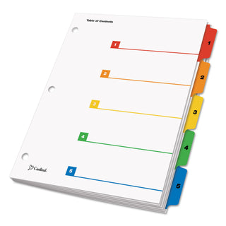 Cardinal® OneStep Printable Table of Contents and Dividers, 5-Tab, 1 to 5, 11 x 8.5, White, 1 Set (CRD60518)