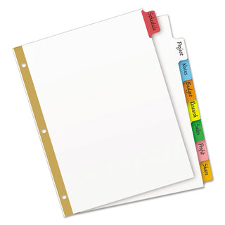 Avery® Write & Erase Big Tab Paper Dividers, 8-Tab, Multicolor, Letter (AVE23079)