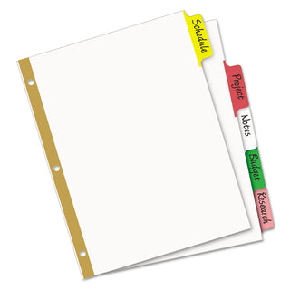 Avery® Write & Erase Big Tab Paper Dividers, 5-Tab, Multicolor, Letter (AVE23076)