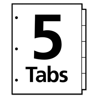 Avery® Write & Erase Big Tab Paper Dividers, 5-Tab, White, Letter (AVE23075)